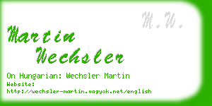martin wechsler business card